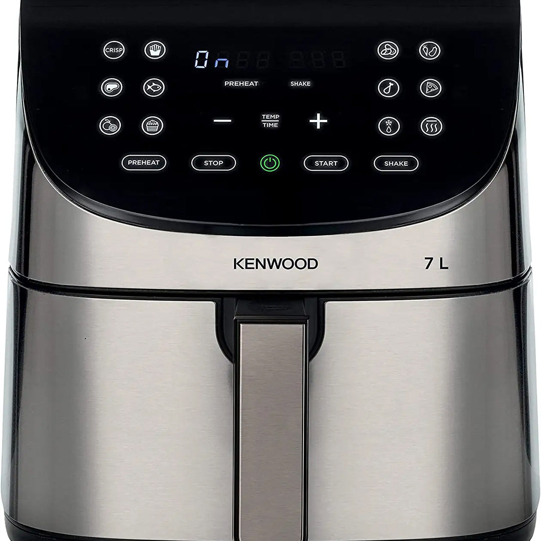 قلاية هوائية كينوود وات سعة 7 لتر فضي-أسود ‎–‎ Kenwood HFM80-000SS Air Fryer 1800W 7 L