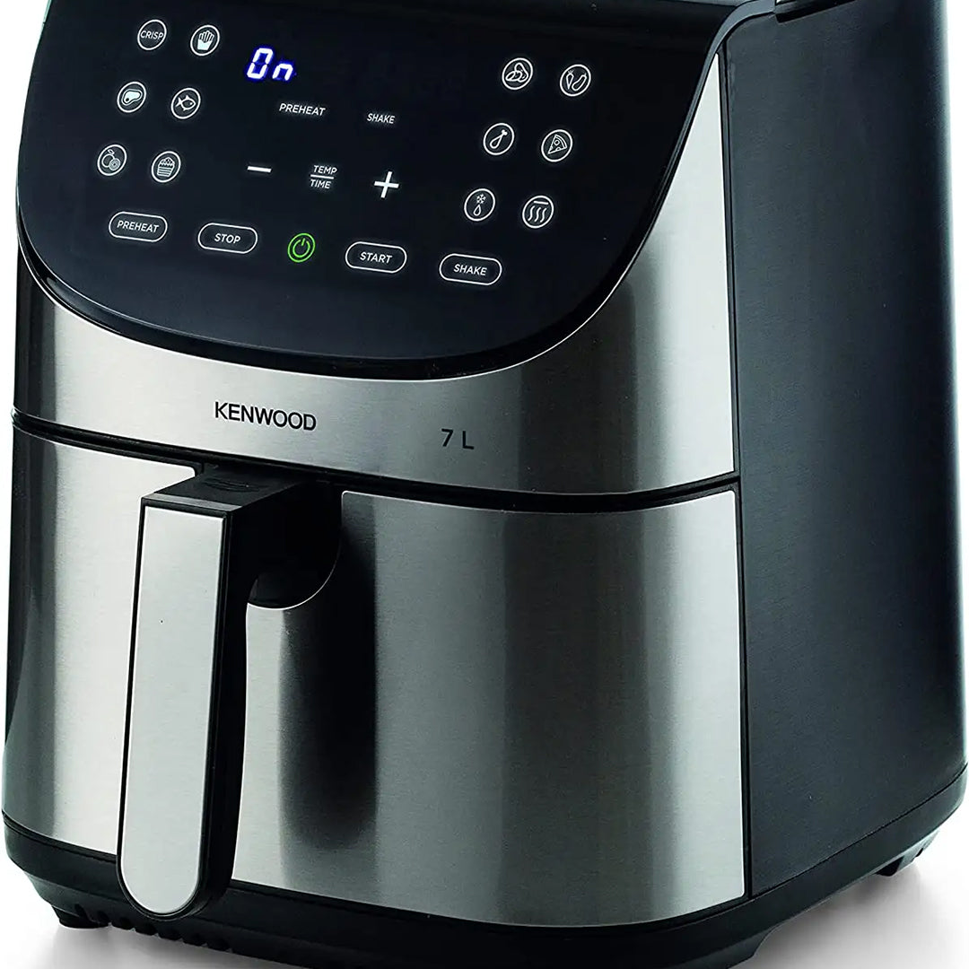 قلاية هوائية كينوود وات سعة 7 لتر فضي-أسود ‎–‎ Kenwood HFM80-000SS Air Fryer 1800W 7 L
