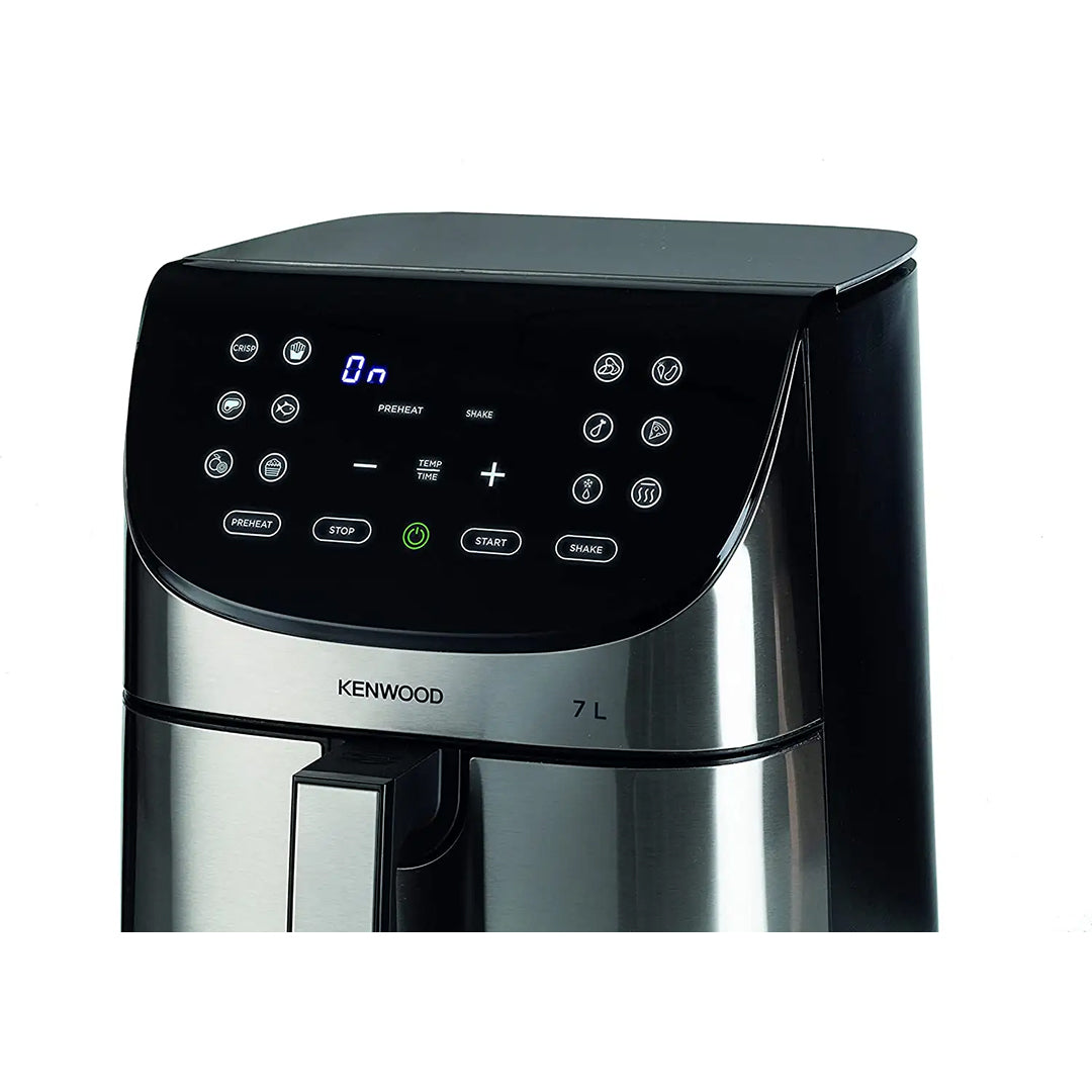 قلاية هوائية كينوود وات سعة 7 لتر فضي-أسود ‎–‎ Kenwood HFM80-000SS Air Fryer 1800W 7 L