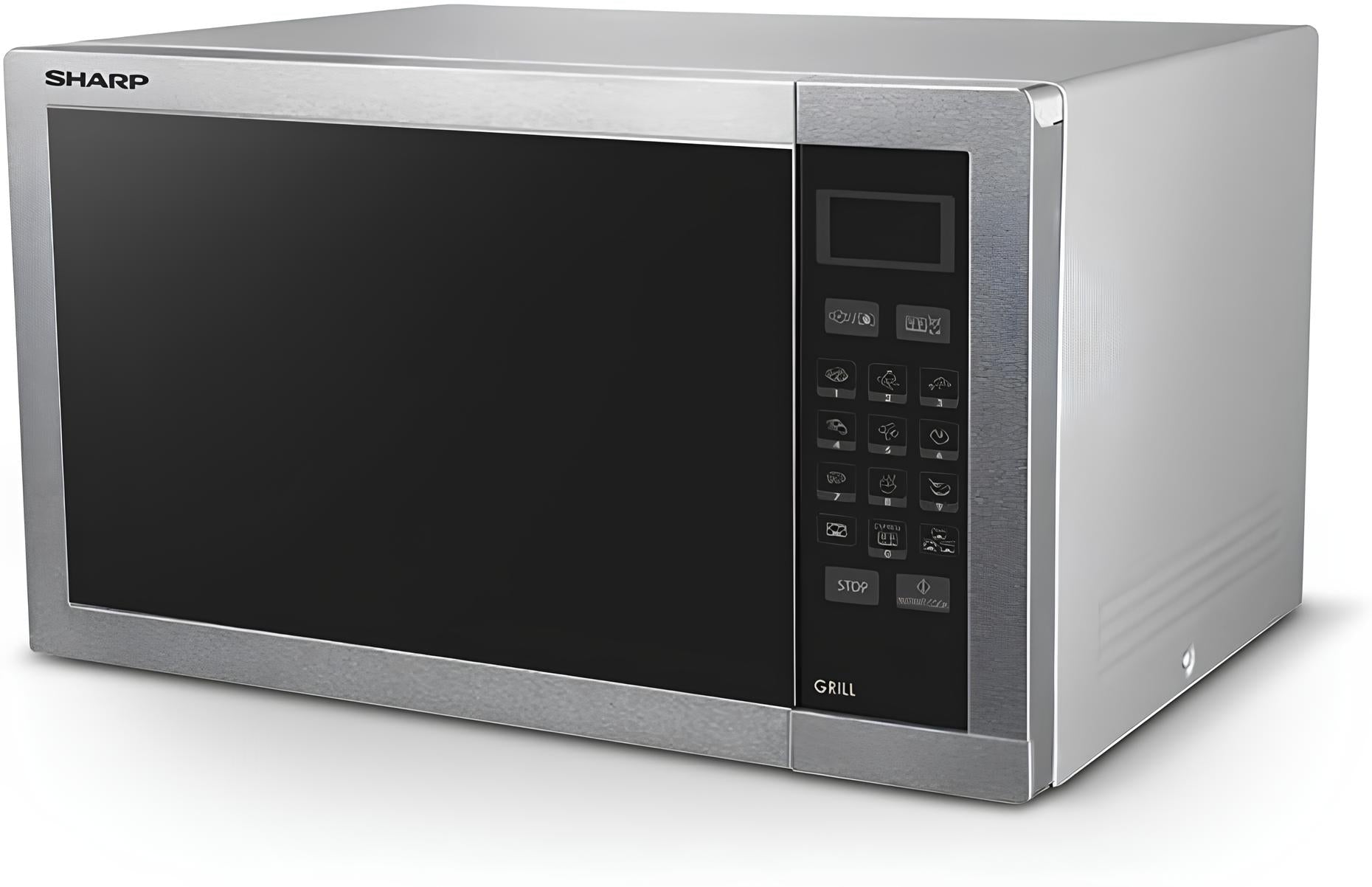 ميكروويف ديجيتال مع شواية من الستانلس ستيل من شارب، فضي، 34 لتر/ 1100 وات- R-77At-St