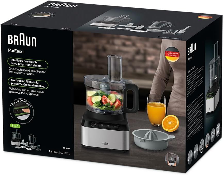 محضر طعام براون بيور إيزي FP3233SI 800 وات ‎–‎ Braun PureEase FP3233SI Food Processor