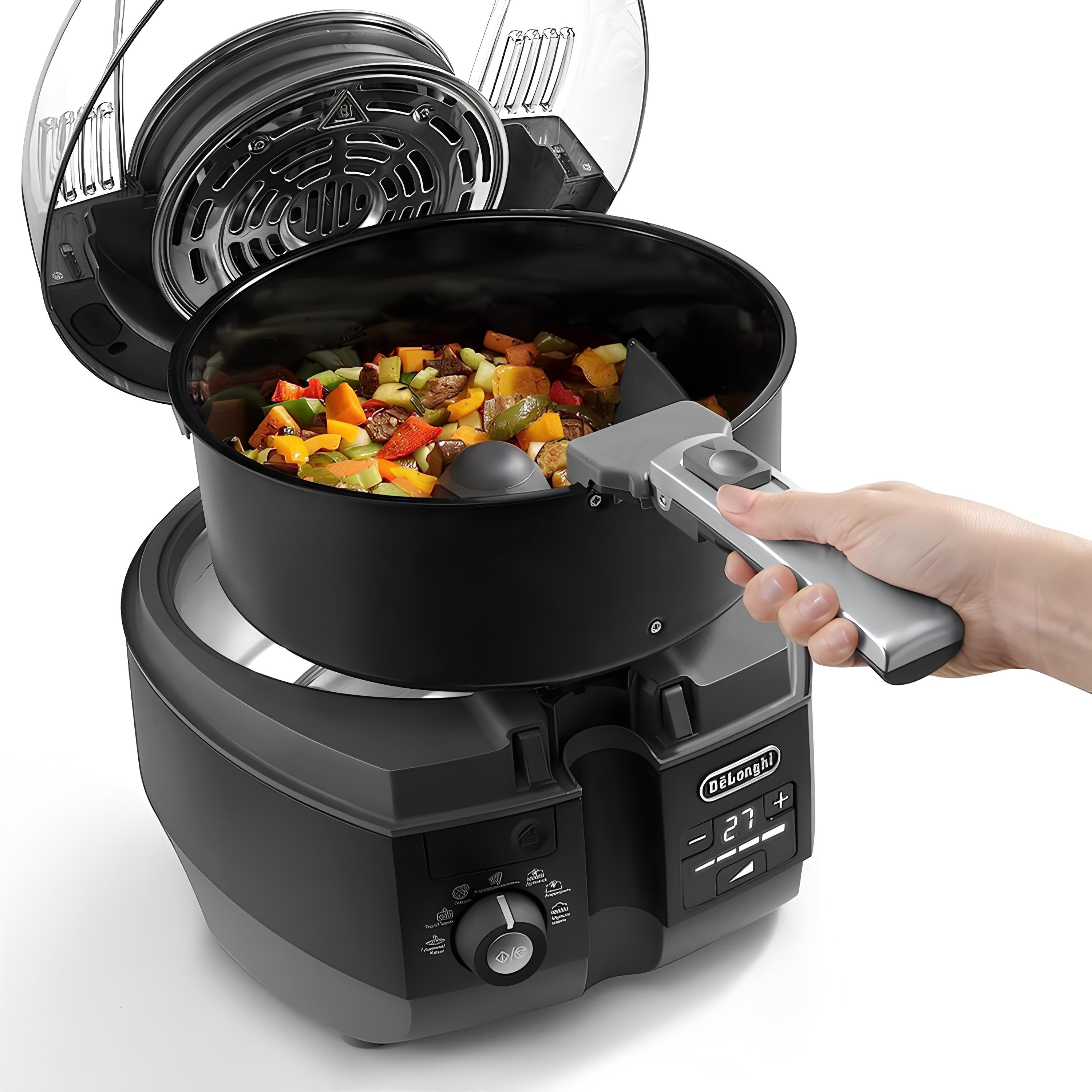 قلاية هوائية اكسترا شيف متعددة الاستخدامات مع نافذة عرض وترموستات قابل للتعديل من ديلونجي - FH1396 - 1.BK