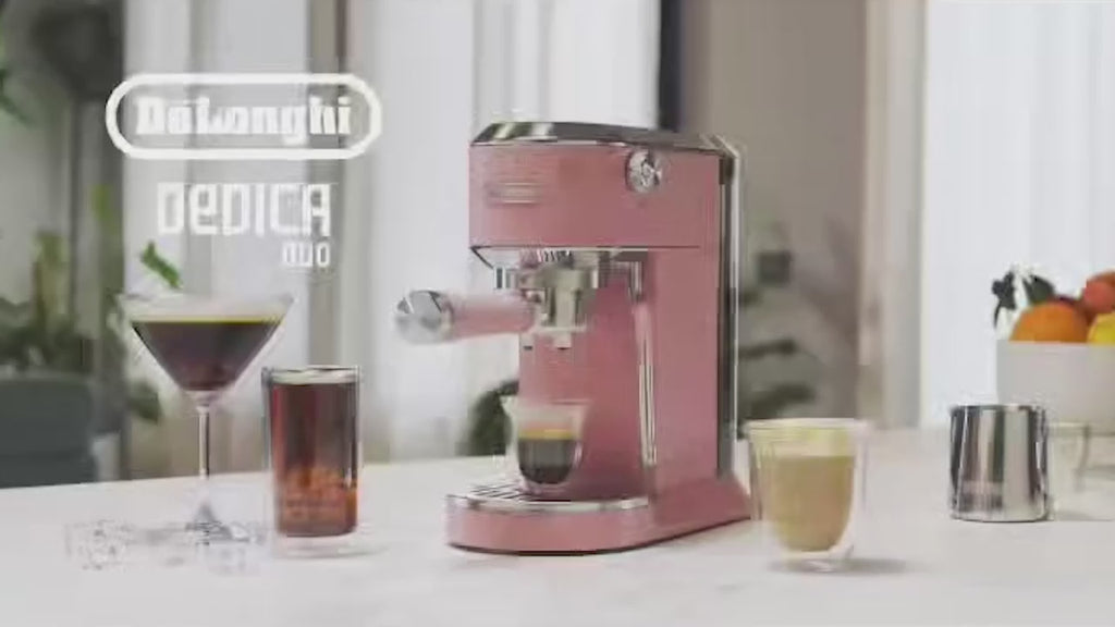 ماكينة قهوة ديلونجي ديديكا ديو شبه أوتوماتيك – تحضير إسبريسو وكولد برو – EC890.PK